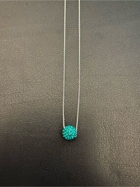 Green Crystal Ball Pendant Necklace - Women Jewelry